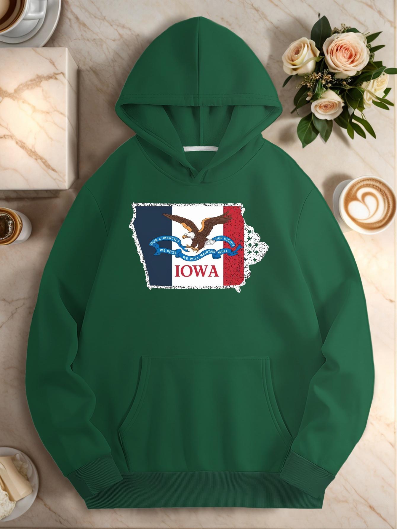 

Iowa State flag pattern women s hoodies XXL зелений