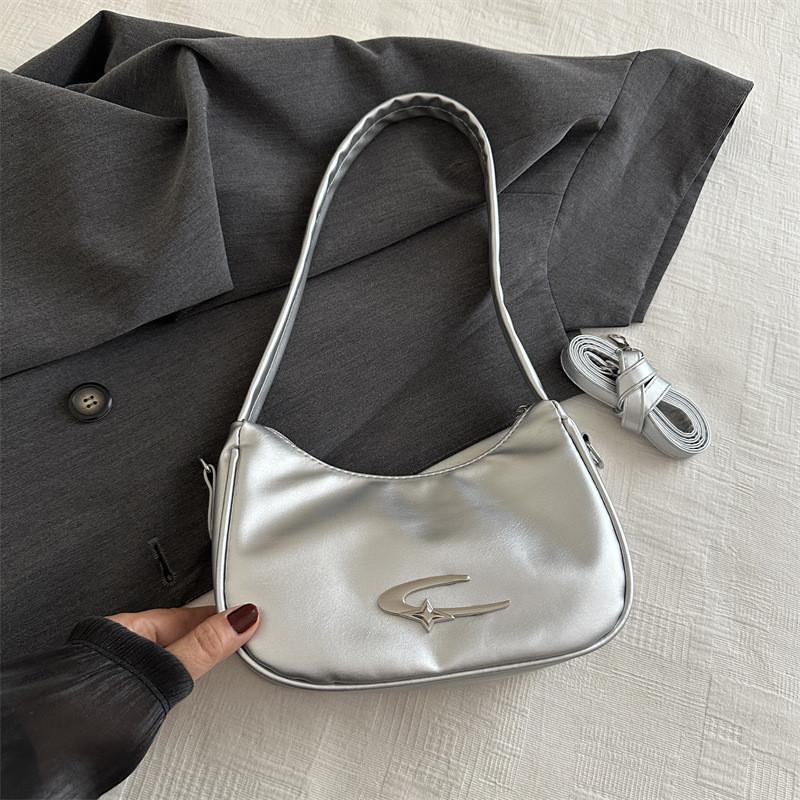 Trendy Pu Crescent Shoulder Bag 2024 Fashion Crossbody For Women With Stitching