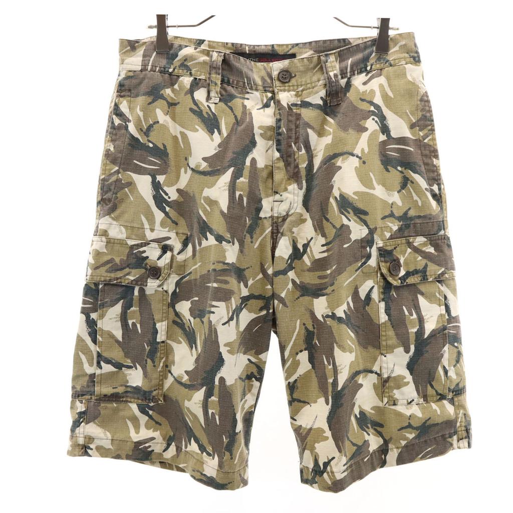 FUBU Camouflage Pattern Cargo Shorts L Beige THE COLLECTION Camouflage Men's Used
