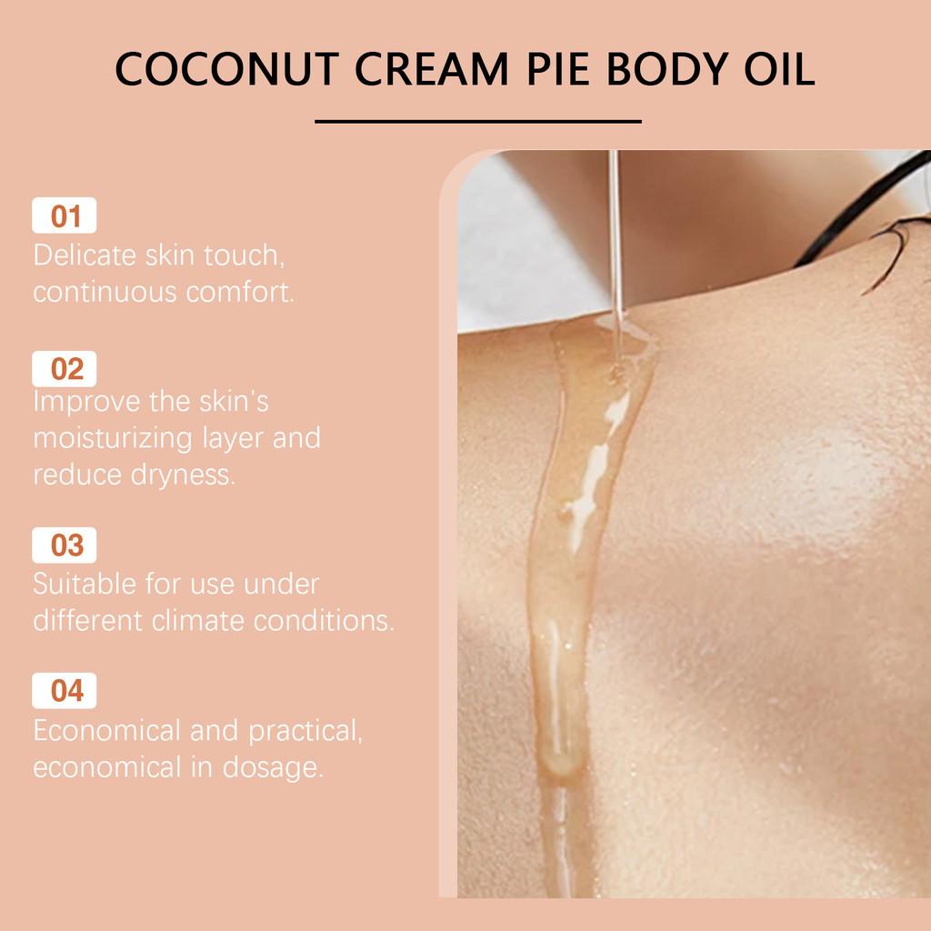 Oceaura Coconut Cream Body Oil Nourishing Moisturizer For Soft Smooth Skin Hydrating Body Massage Oil 118ml