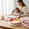 Travel Feeding Plate for Toddlers Silicone Suction Toddlers, Cute Bear Shape Unbreakable Divided Easy Clean Dish Baby Bowl, Non Slip Tray Infants And