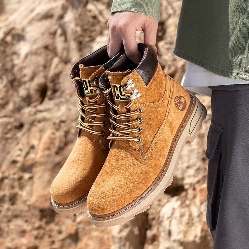 High-quality men's shoes autumn and winter new velvet Martin boots trendy desert boots high-top British outdoor tooling shoes