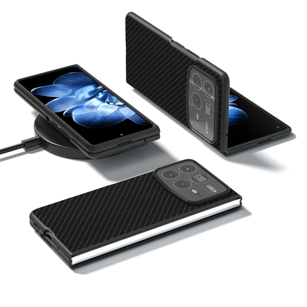 For Xiaomi Mix Fold 4 5G Case Carbon Fiber Texture PU+PC Phone Cover