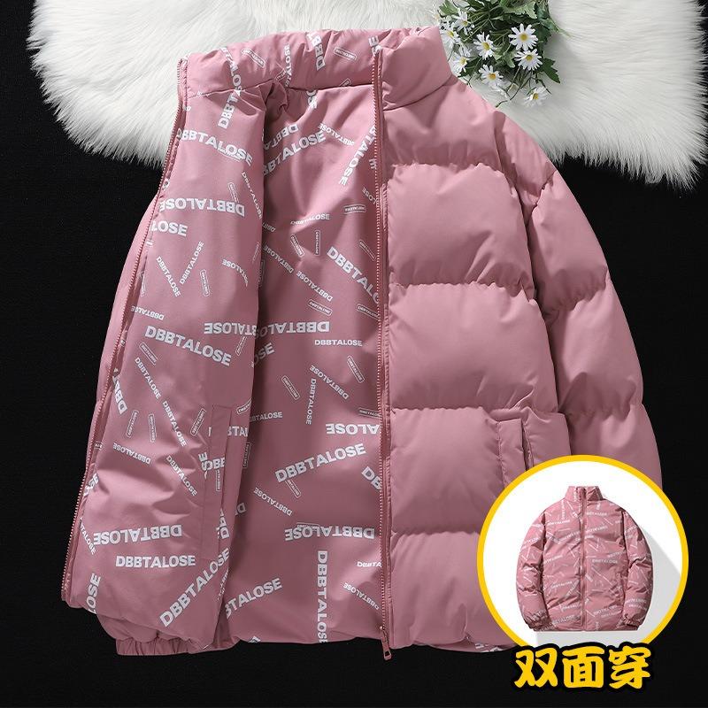 Winter double-sided cotton-padded men's winter new casual trendy brand loose large size casual couple men