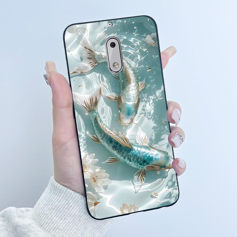 Soft TPU Case For Nokia 6 6.1 Plus Nokia6 Phone Case Luxury Cute Love Rabbit Funny Cartoon Black Silicone Shockproof Back Cover