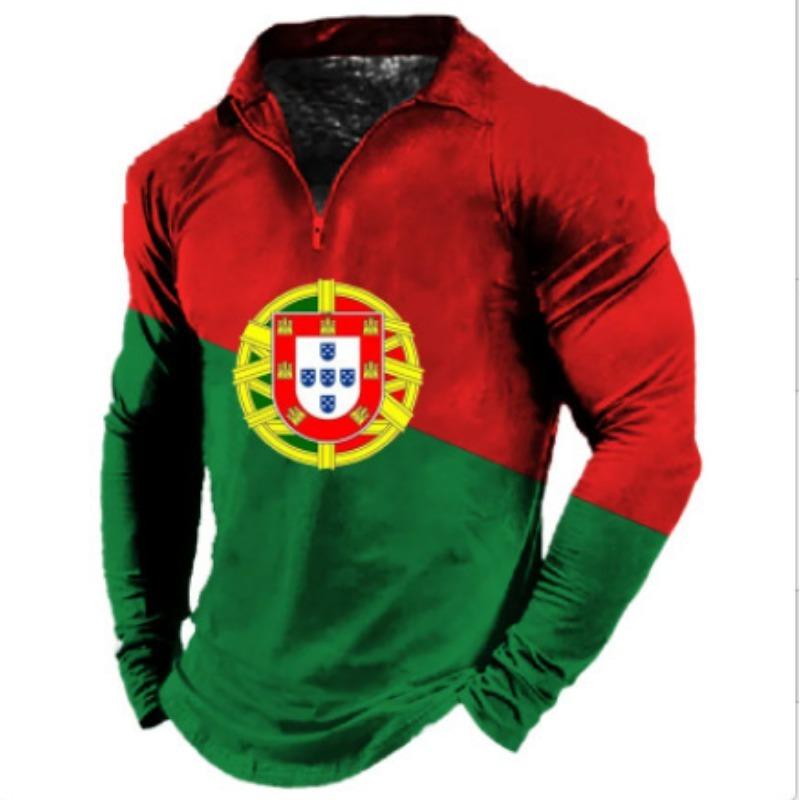 New POLO Shirt Zip Long-sleeved Lapel Men's Sweatshirt Casual Tops Tide