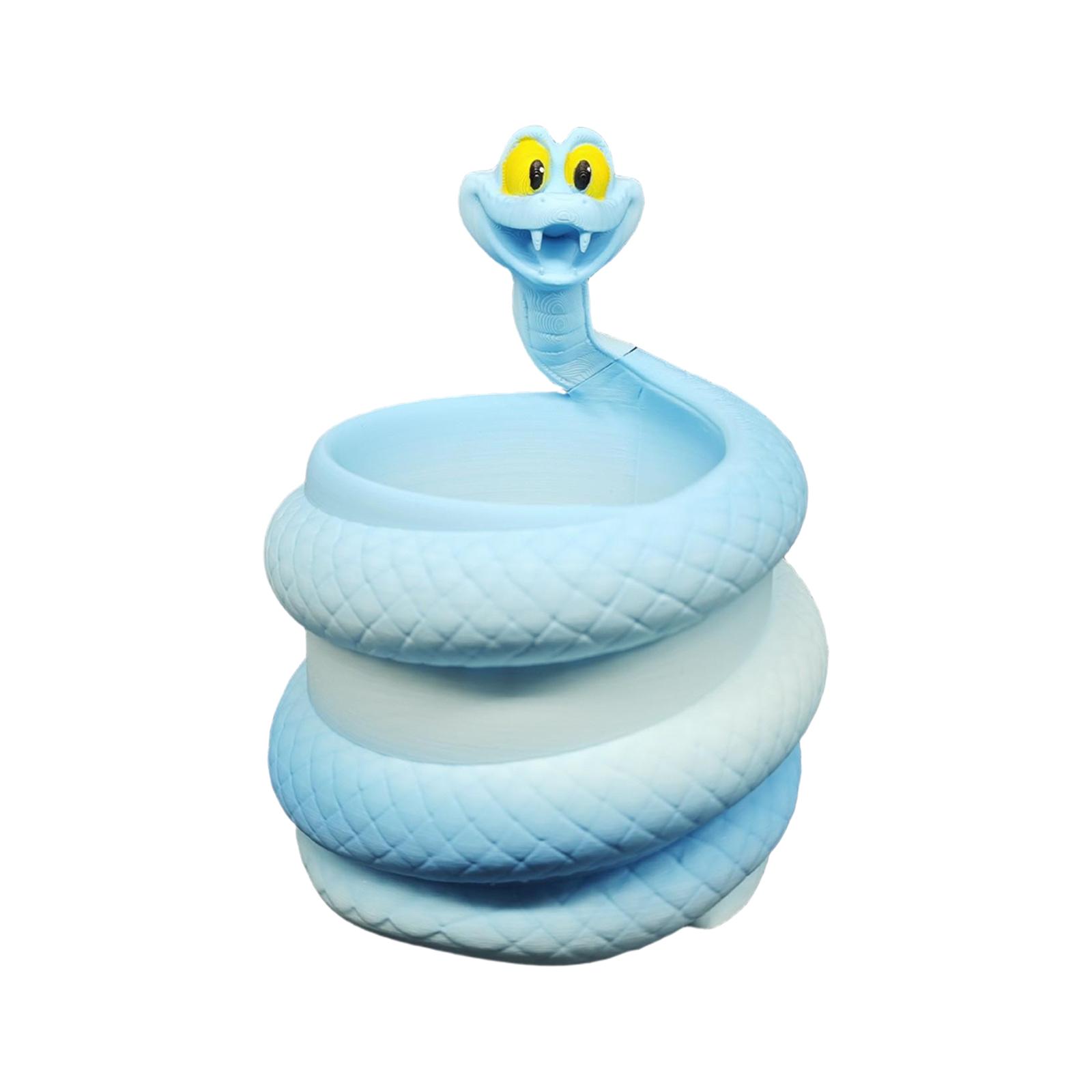 

3D Printed Snake Shaped Pen Holder Desk Organizer for Kids Friends Gift Unique Stationery Container for Office School Use One Size