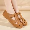 Women's Leather Sandals Summer Essentials Mary Jane Beach Flat Shoes Casual Soft Roman Sandals for Girl Plus Size