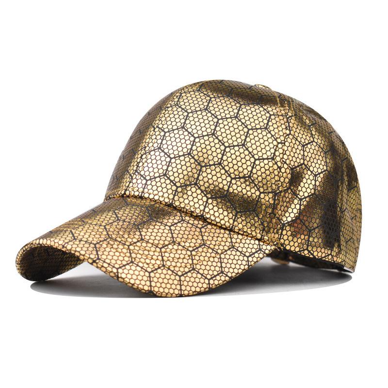 Baseball Cap Snapback Hat Golden ball Football pattern Sun hat Silver Hat Football supplies Fan propsHip Hop Fitted Cap