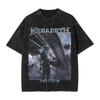 Megadeths Metal Band T Shirt Washed Cotton High Street T-Shirts MegaRock for Men Women Streetwear Summer Tops Tees