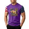 Men's Short Sleeve Loose Fit T Shirt with Flag and Beer Print Casual Crewneck Summer Top for Daily Wear Holiday Events