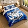 Bedding Set 1 Duvet Cover 2 Pillowcases Canterbury-Bankstown Bulldogs Print Soft Bed Linen Bedroom Decor