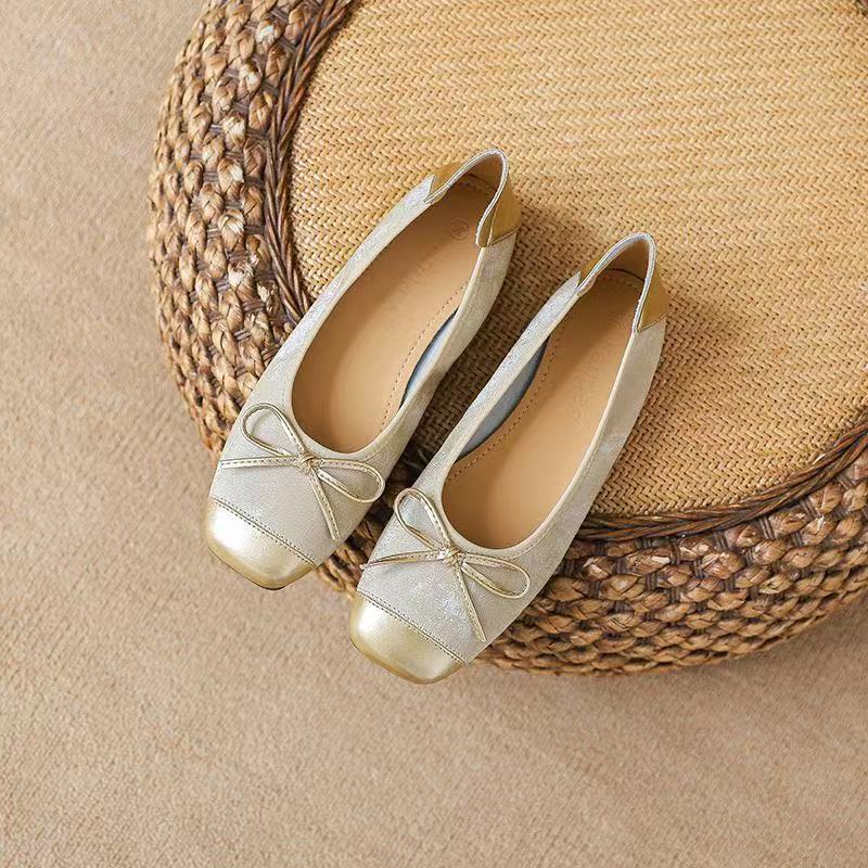 

Женские туфли на одной педали универсальные туфли Мэри Джейн на плоской подошве балетки одинарные туфли женские осенние новые туфли на мягкой подошве 35 шампанского