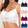 Lace Flower Beautiful Back Bra Wrap Chest Tube Top Padded Anti-exposure Bras Ladies Girls V-neck Camisole Bra