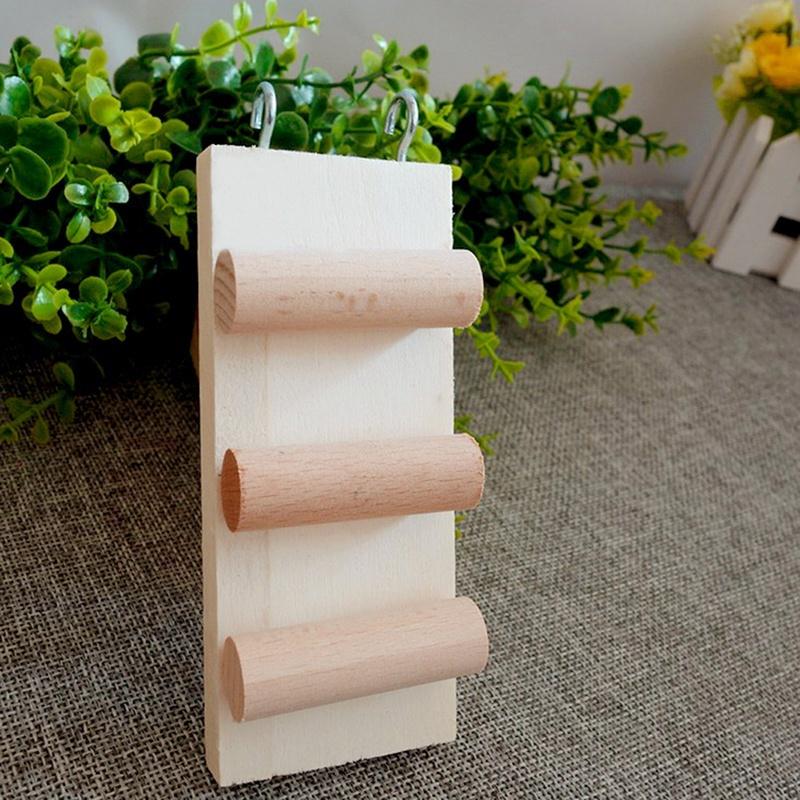 Bird Mouse Parrot Hamster Stand Platform Playground Wooden Ladder Bridge Shelf Cage Toys