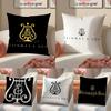 Luxury Piano Brand S-Steinway & S-Sons Cushion Cover Pillowcase Short Plush Invisible Zipper Room Sofa Cushion Cover