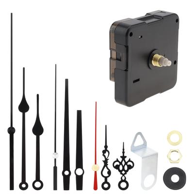 Quartz Battery Operated Silent Clock Movement Mechanism for Clock Repair / DIY with 3 Pairs of Black Hands, Clock Mechanism