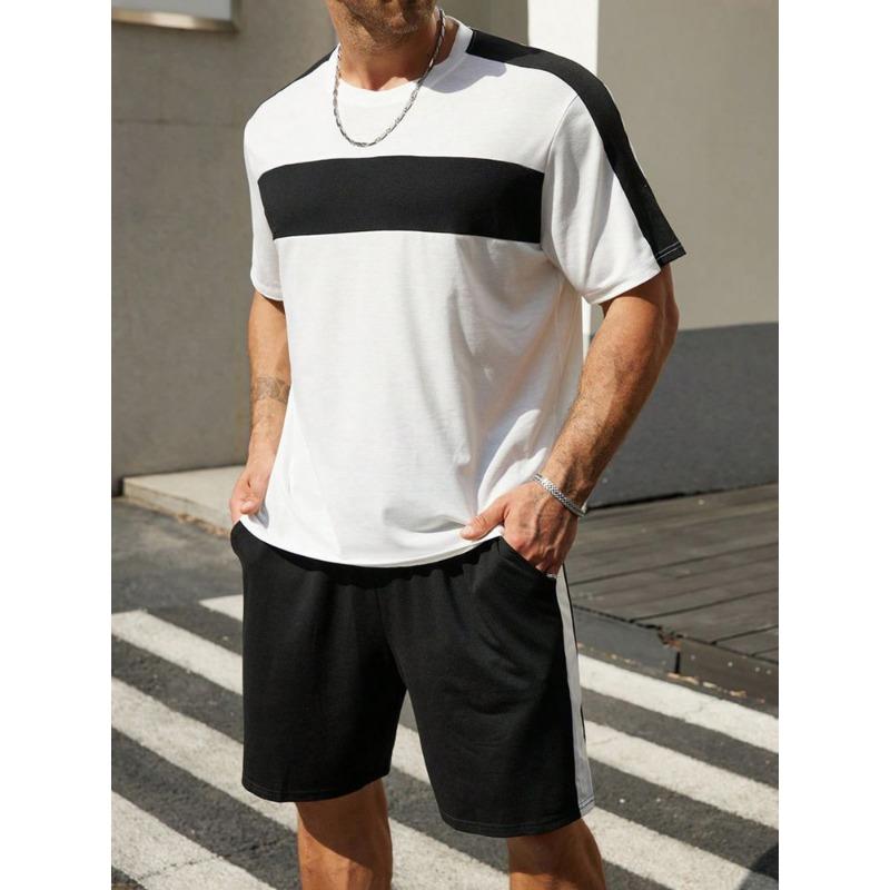 New Summer Vacation Leisure Daily 3D Men's Sports Wear Large Round Neck Short Sleeved T-shirt Shorts Set Casual Street Clothing