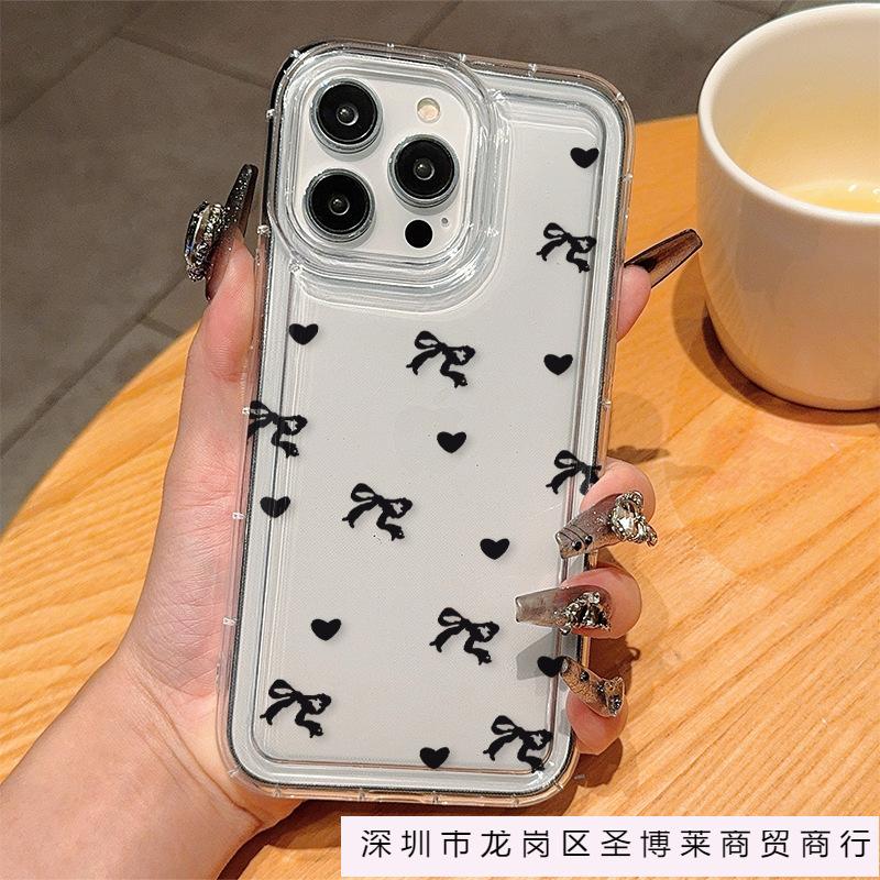 Transparent Bow Is Suitable for Apple 15promax Mobile Phone Case Iphone13/12pro Anti-drop 16/14/11
