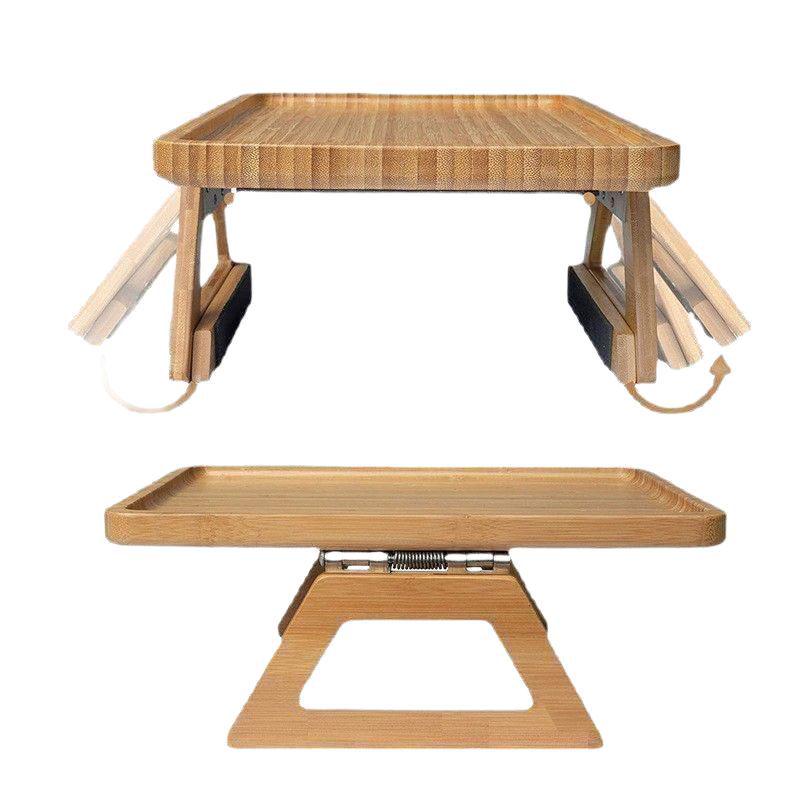 Bamboo Foldable Sofa Armrest Tray – Rectangular Snack & Fruit Plate