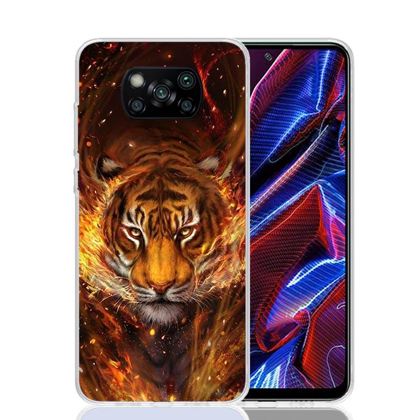 Ferocious Tiger Animal Case Phone Cover for Xiaomi Redmi Note 10 9 9S 8 8T 7 5 Pro Mi 12T 11T 10T 9T 12 11 Lite A3 A2 Trend Fund