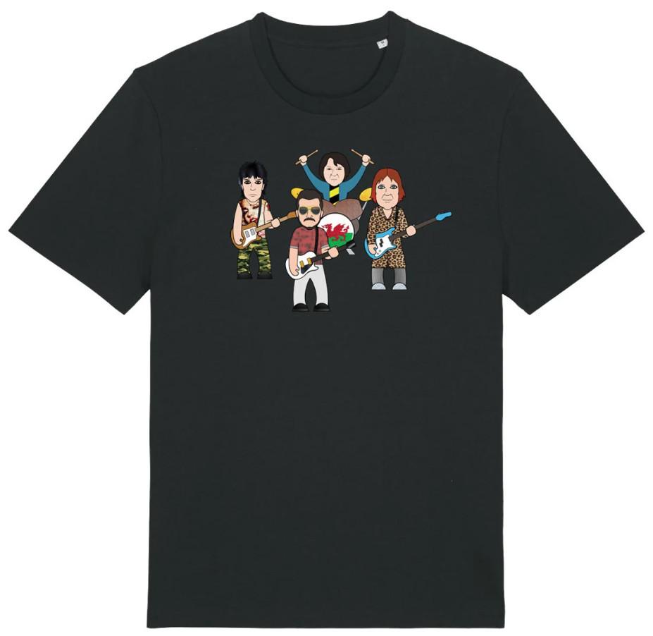 Black Wood Band T-Shirt, Music Inspired Cotton Apparel T-Shirt Unisex T-Shirt M