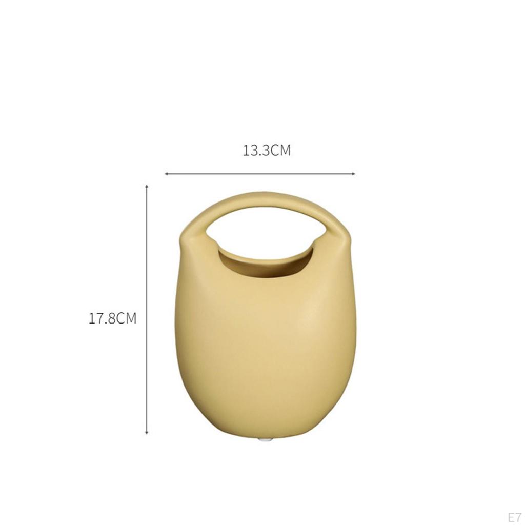 Bag Shaped Flower Vase Handbag Shape Ceramic Collection Floral Arrangement Home Decoration