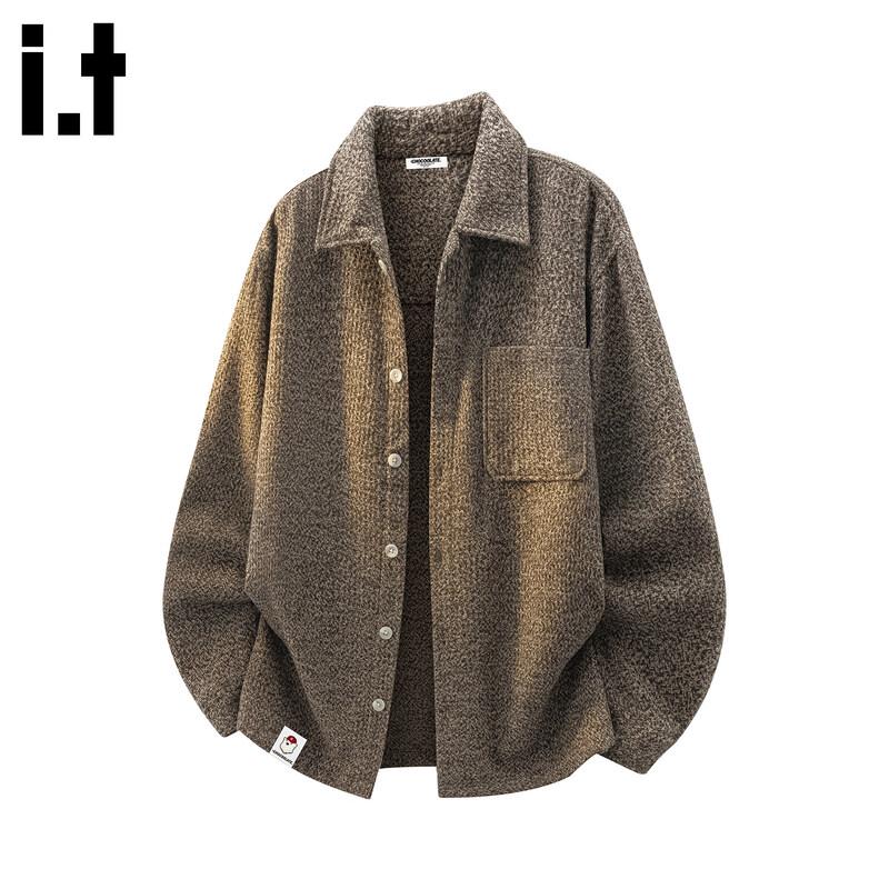 CHOCOOLATEit Men's Retro Lapel Knit Cardigan Shirt