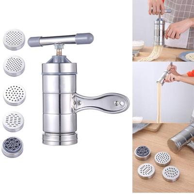 Nova máquina de macarrão manual pequena doméstica de aço inoxidável, máquina de pressão manual para macarrão de cozinha M