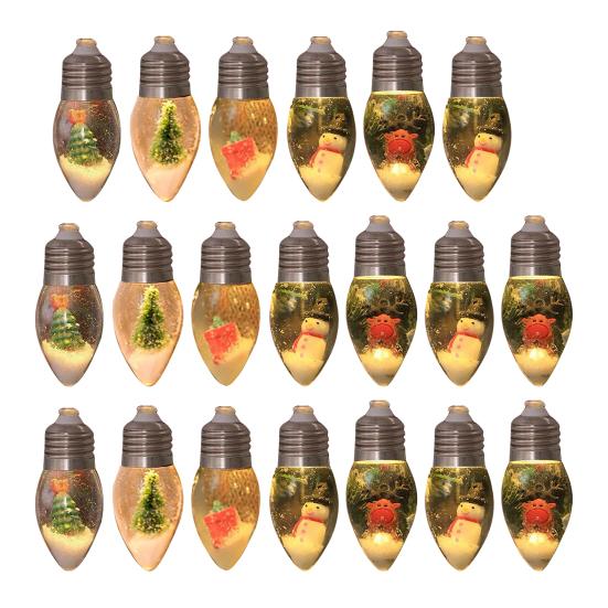 Christmas Snow Ball String Lights Vintage 10/20 LED Bulbs String Light with Snow Scene for Home Patio Fireplace Xmas Tree Decor