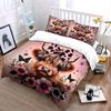 Hochlandrind Florale Wandkunst Mehrere Größen Kinder- und Schlafzimmer für Erwachsene Exquisites 3-teiliges Bettwäsche-Set, Geschenk