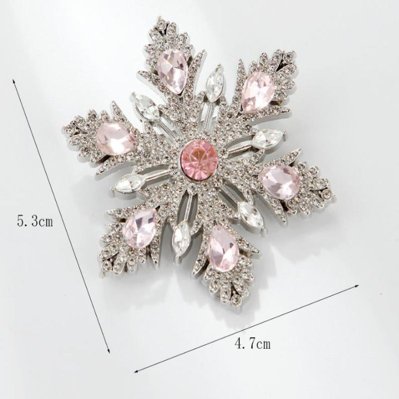 Fashion Crystal Rhinestones Snowflake Brooches Pins For Women Clothing Coat Accessries Gifts