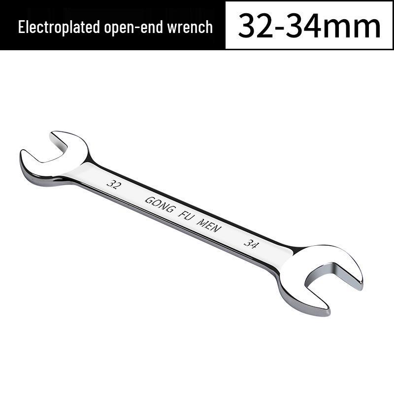 Dual Open-End Wrench Set 12-14-17: Double-Ended Large & Small Spanner Tool.