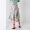 Pin Black Print Fluid Skirt Ivory