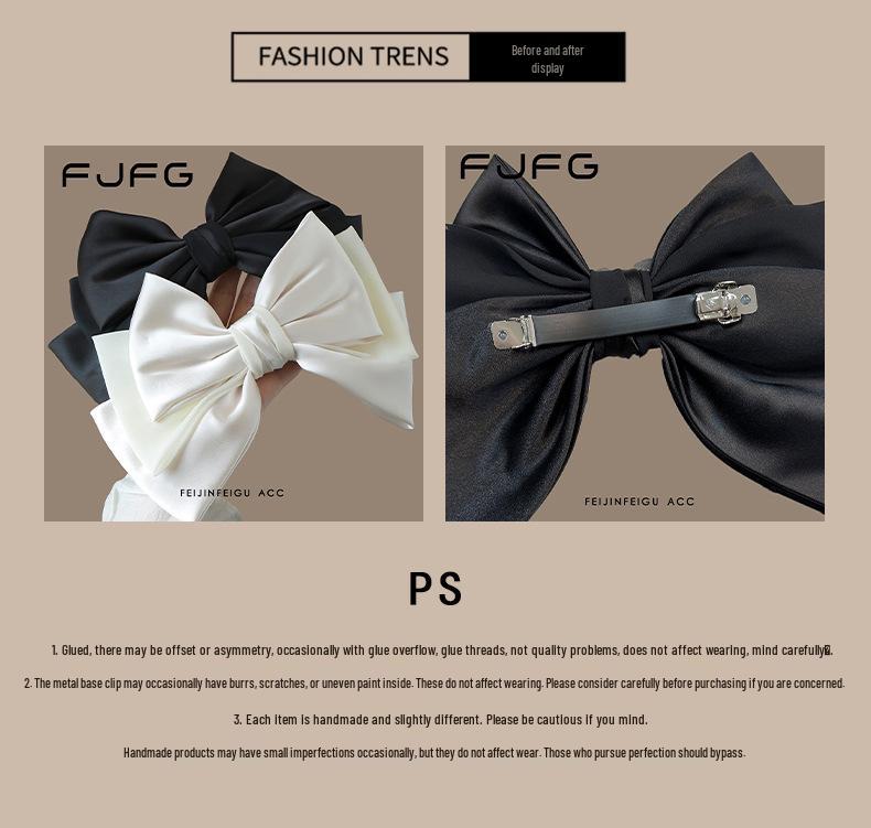 French High-End Versatile Large Bow Hair Clip for Women - Enhances Updo and Slenderizes Face
