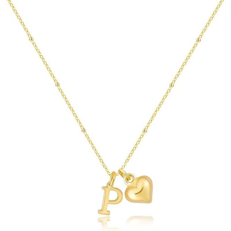 Fashion Luxurious Style 26 Letter Heart Necklace - Gold Plated - Simple and Versatile Women's Necklace