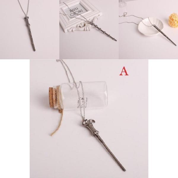 Exquisite Magic Wand Pendant Necklace For Men And Women Stylish Alloy Jewelry