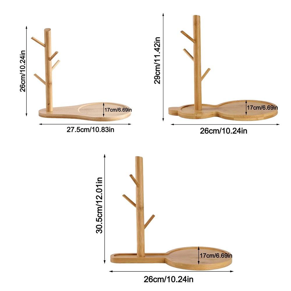New Bamboo Tree Branch Storage Tray Simple Gourd Shape Key Hanger Water Droplet Jewelry Display Rack