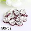50Pcs Diamond-Encrusted Wheel Spacer, 8mm Bead Spacing, DIY Material, Handmade Jewelry Accessory For Bracelets And Necklaces