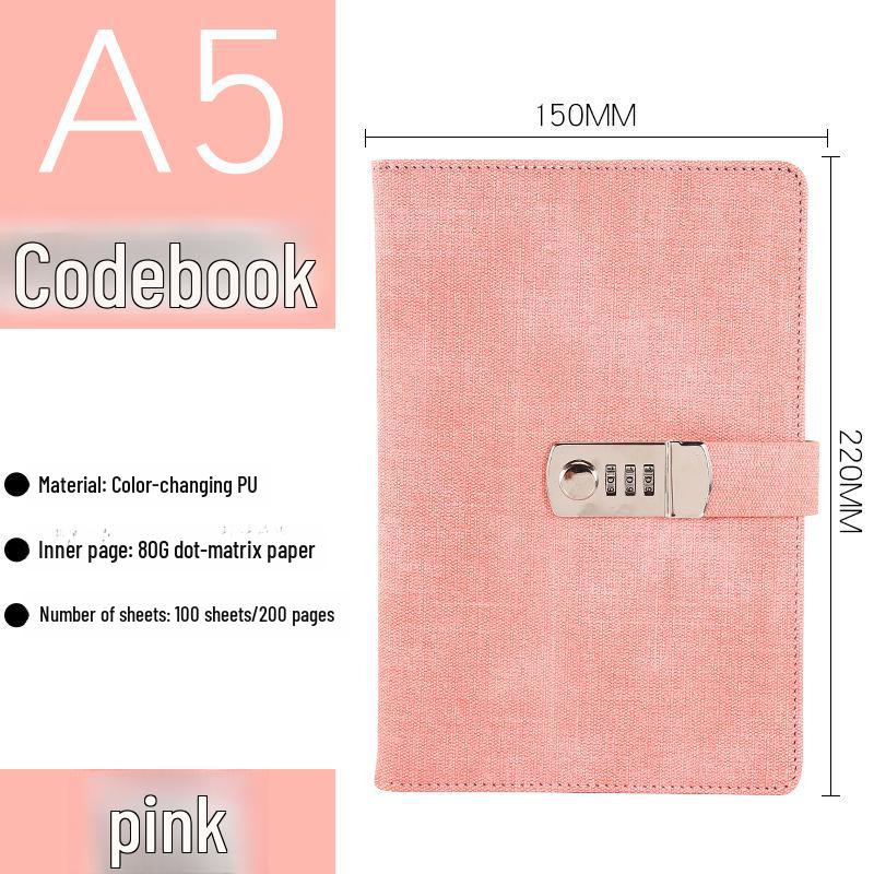 European Retro Canvas Lock Diary: Secure Password Notebook for Students