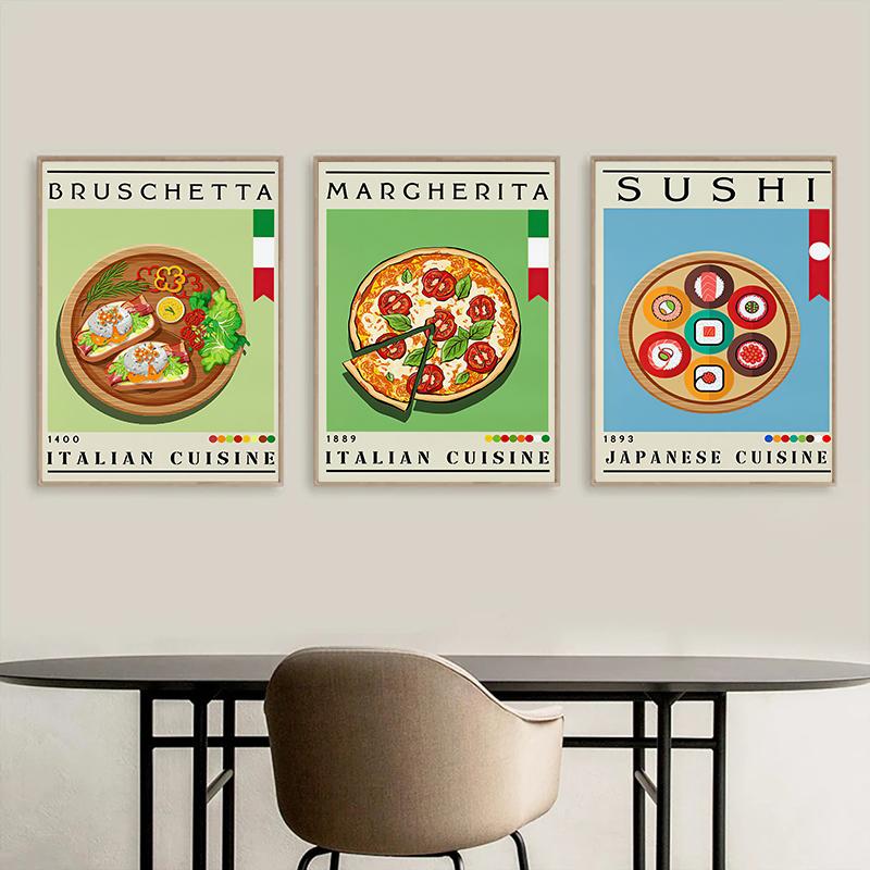 Nordic Sushi Churros Fisch Welt Küche Poster Leinwand Malerei Leckeres Essen Wand Kunst Für Küche Zimmer Home Decor Cuadros