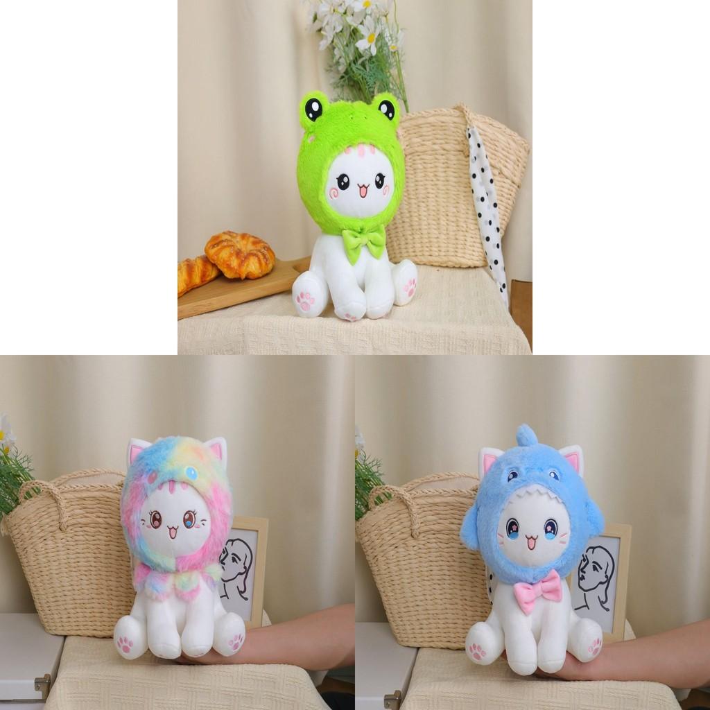 Shark Frog Strawberry Octopus Sitting Cat Plush Toy Stuffed Birthday Kid Gift