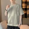 New Summer Fine Steel Stamp Round Neck T-shirt Men's Retro Street Loose Versatile Short Sleeves