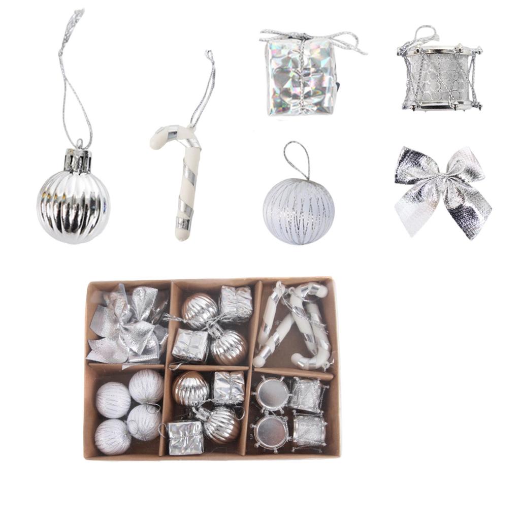 2PCChristmas Decoration Ornaments Set Christmas Tree Decoration Arrangement Plastic Candy Gift Box Christmas Ball Bow