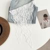 Embroidered Lace Triangle Headscarf Hollow-out White Hair Bandana Woven Floral Pastoral Style Butt Curtain Skirt