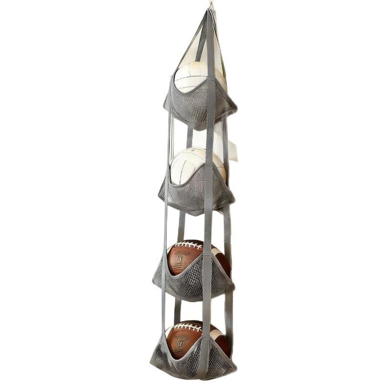 Mesh Multi-layer Basketball Storage Hanging Bag, Wall-mounted Football and Volleyball Storage Rack, Wall-mounted Organizing Storage Hanging Bag