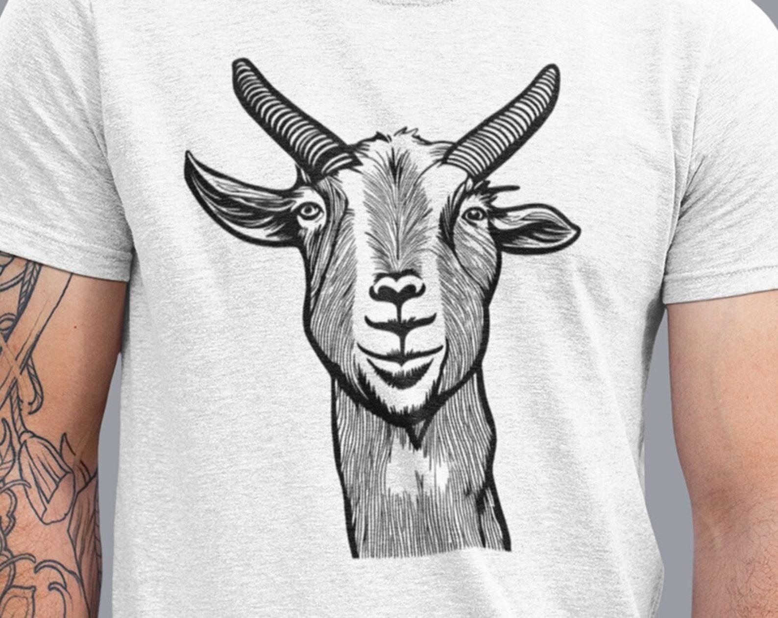 Hand Drawing Cute Goats Unisex Shirt, Funny Goat Shirt, Goats Tshirt, Farm Animal Shirt, Farmer Girl Shirt, Graphic Goat Shirt for Women S