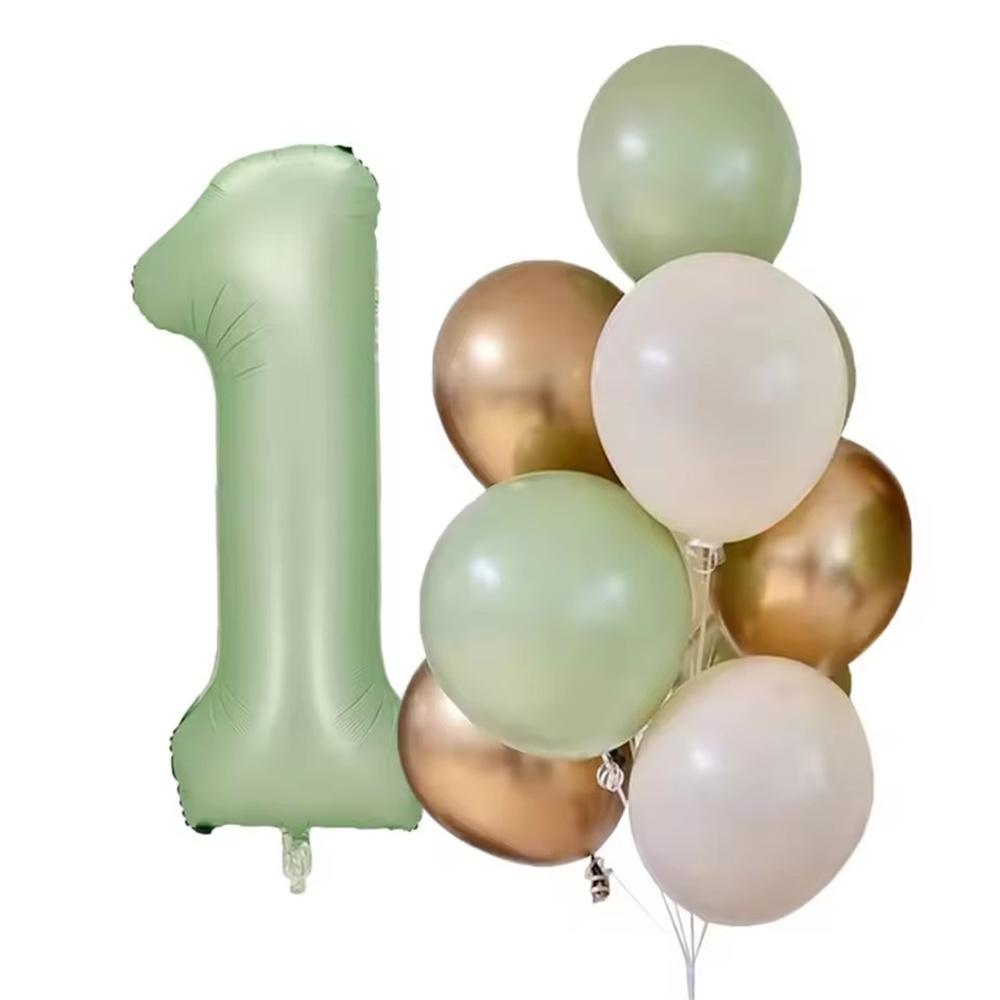 12pcs 40inch Olive Green Number 0-9 Balloon Helium Foil Digital Balloon For Kids Adult Birthday Anniversary Wedding Party Decor