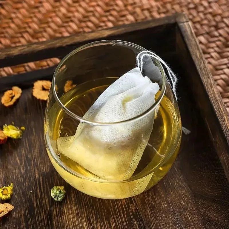 

300/50PCS Disposable Tea Filter Bags Non-woven Fabric Tea Bag with Drawstring Kitchen Filter Paper for Coffee Herb Loose Tea 50pcs