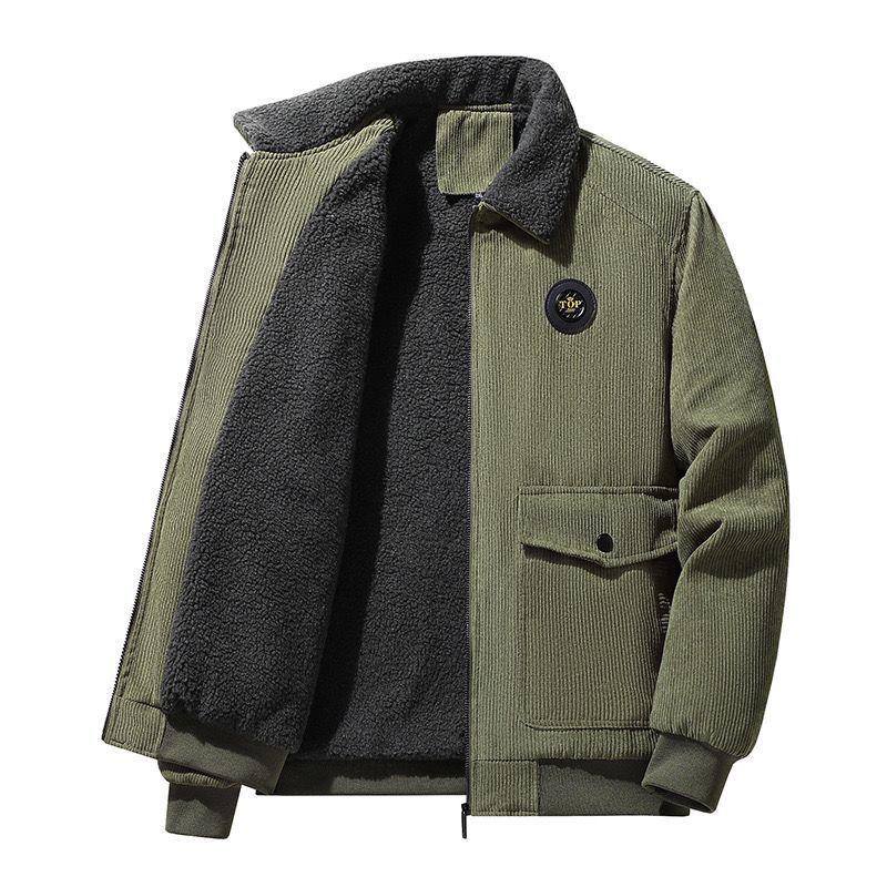 Warm Parker Jacket Men Autumn Winter Lambswool Loose Casual Jacket Men Fashion Corduroy Coat Thick